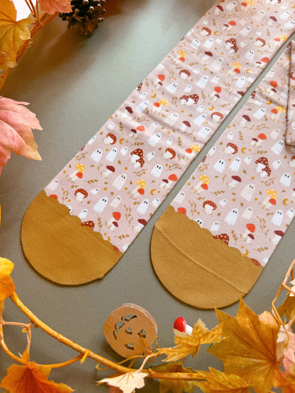 Mushroom Ghost Sock - Tan