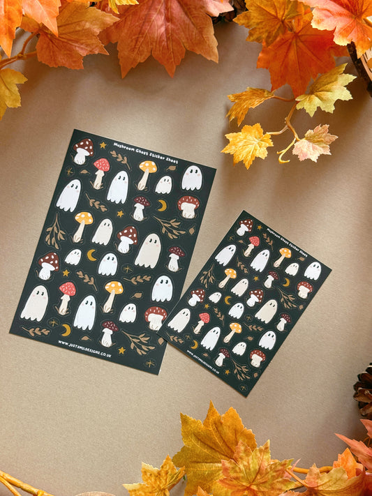 Mushroom Ghost Sticker Sheet - Midnight
