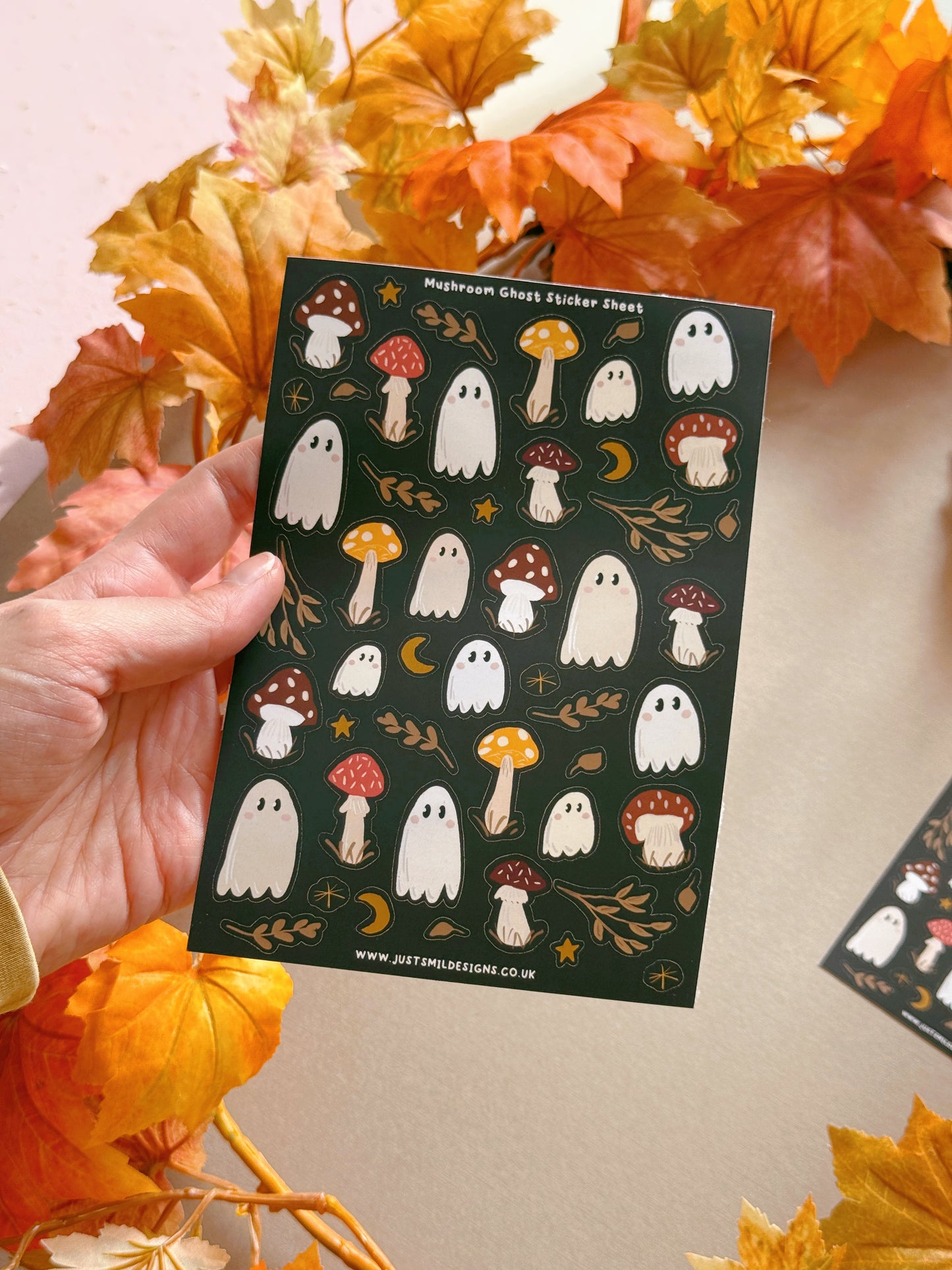 Mushroom Ghost Sticker Sheet - Midnight