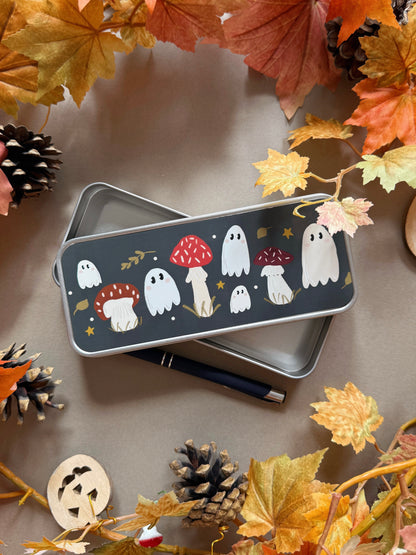Mushroom ghost Pencil Case - Black