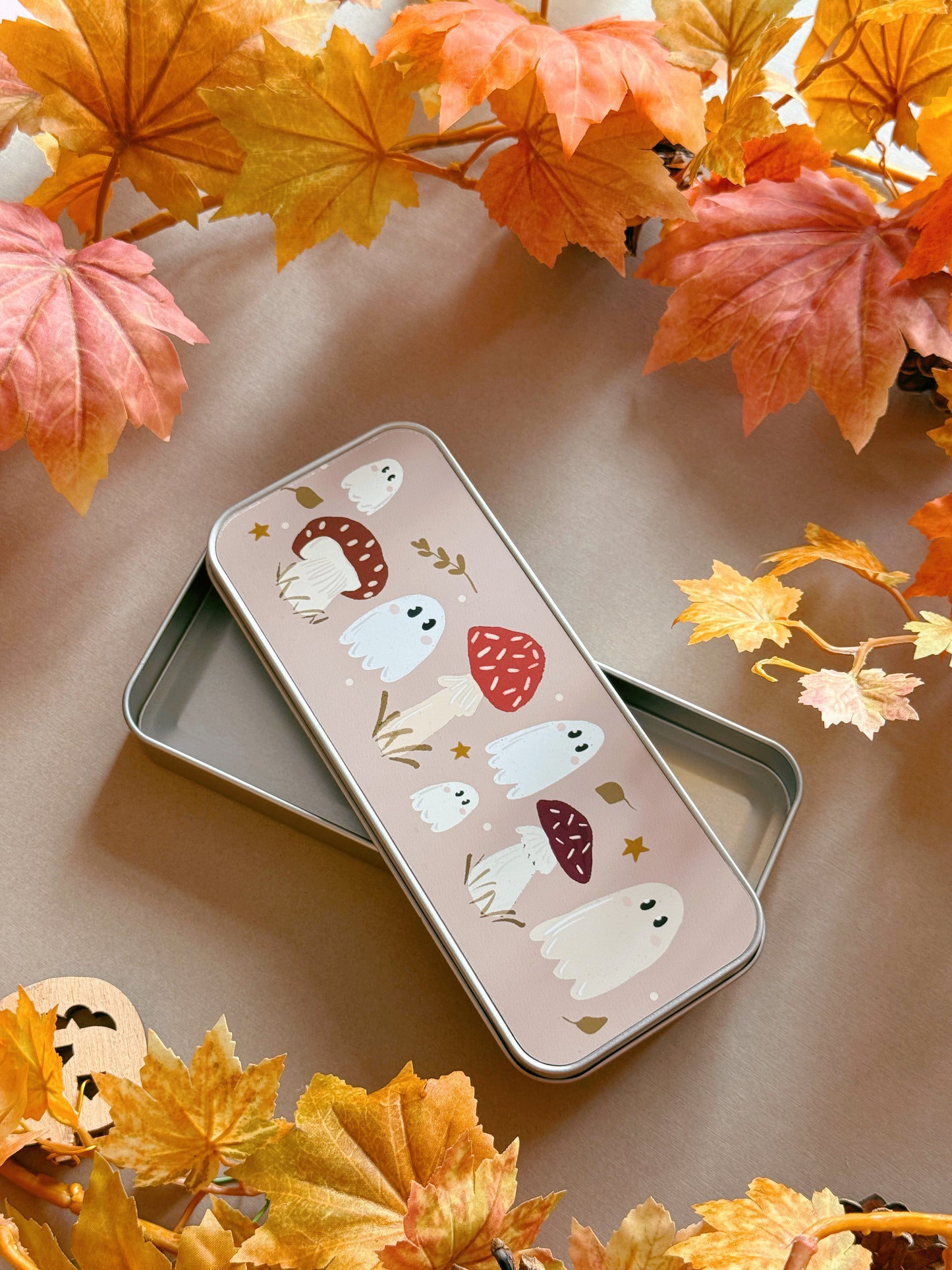 Mushroom ghost Pencil Case - Tan