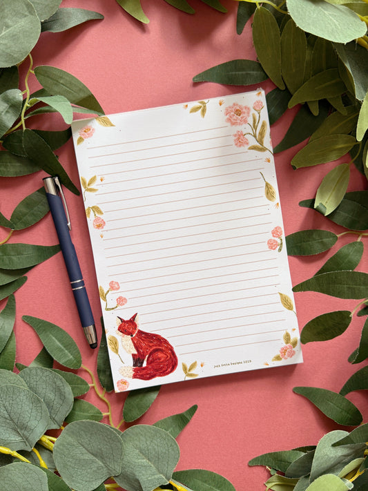 Peony Fox A5 Notepad