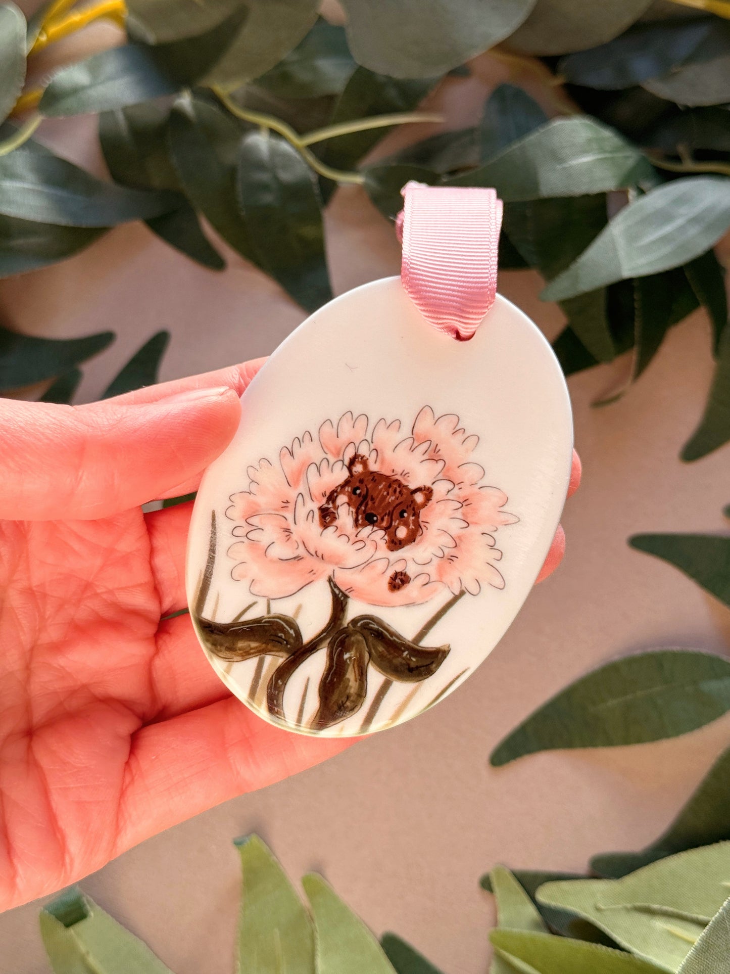 Bear Peony Easter Dec