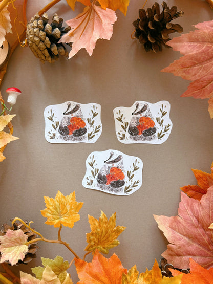 Pumpkin Badger Sticker
