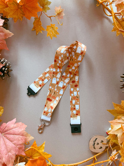 Pumpkin Ghost Lanyard - Golden