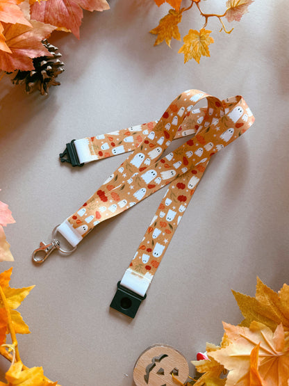 Pumpkin Ghost Lanyard - Golden