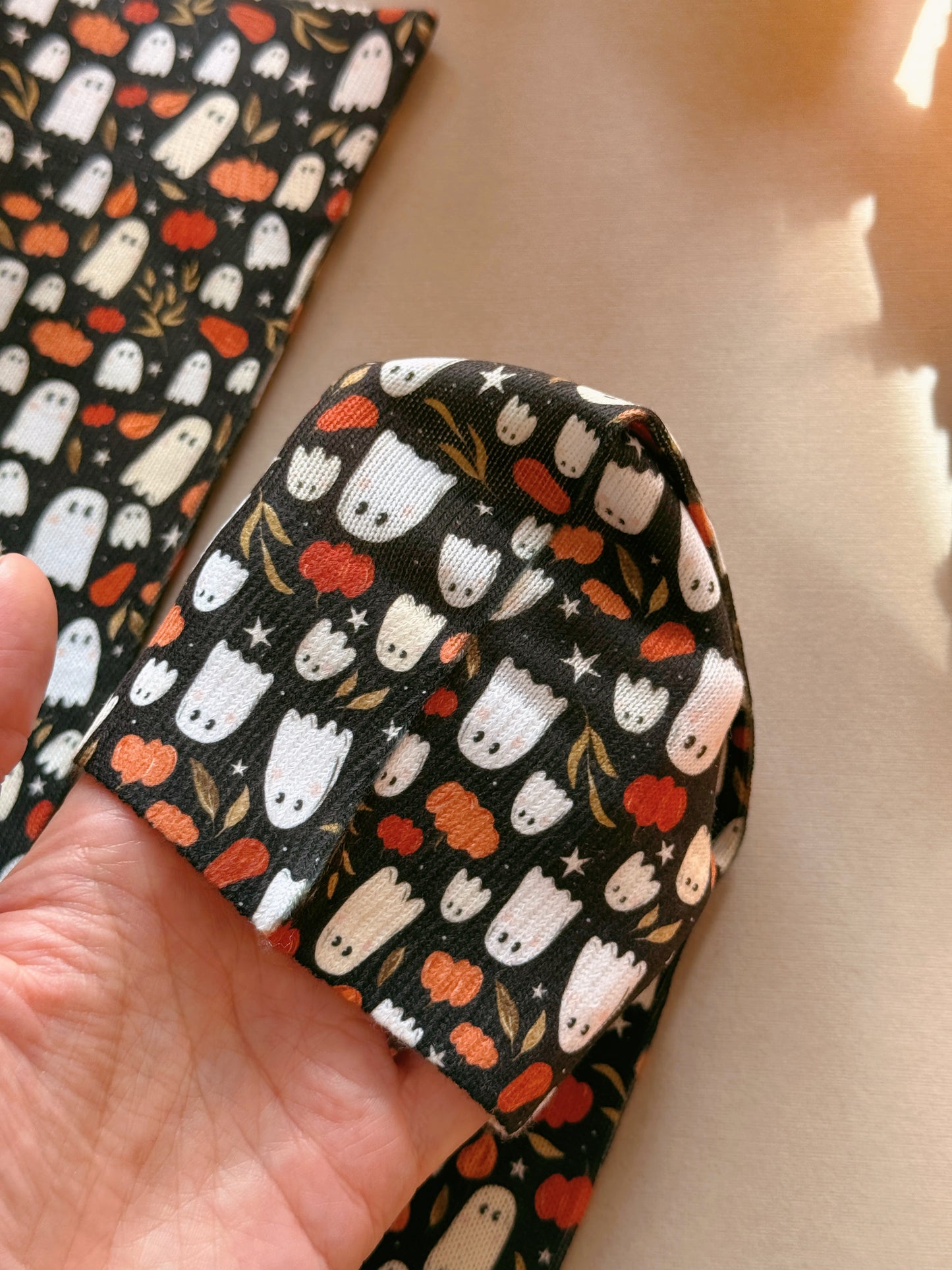 Pumpkin Ghost Sock - Black