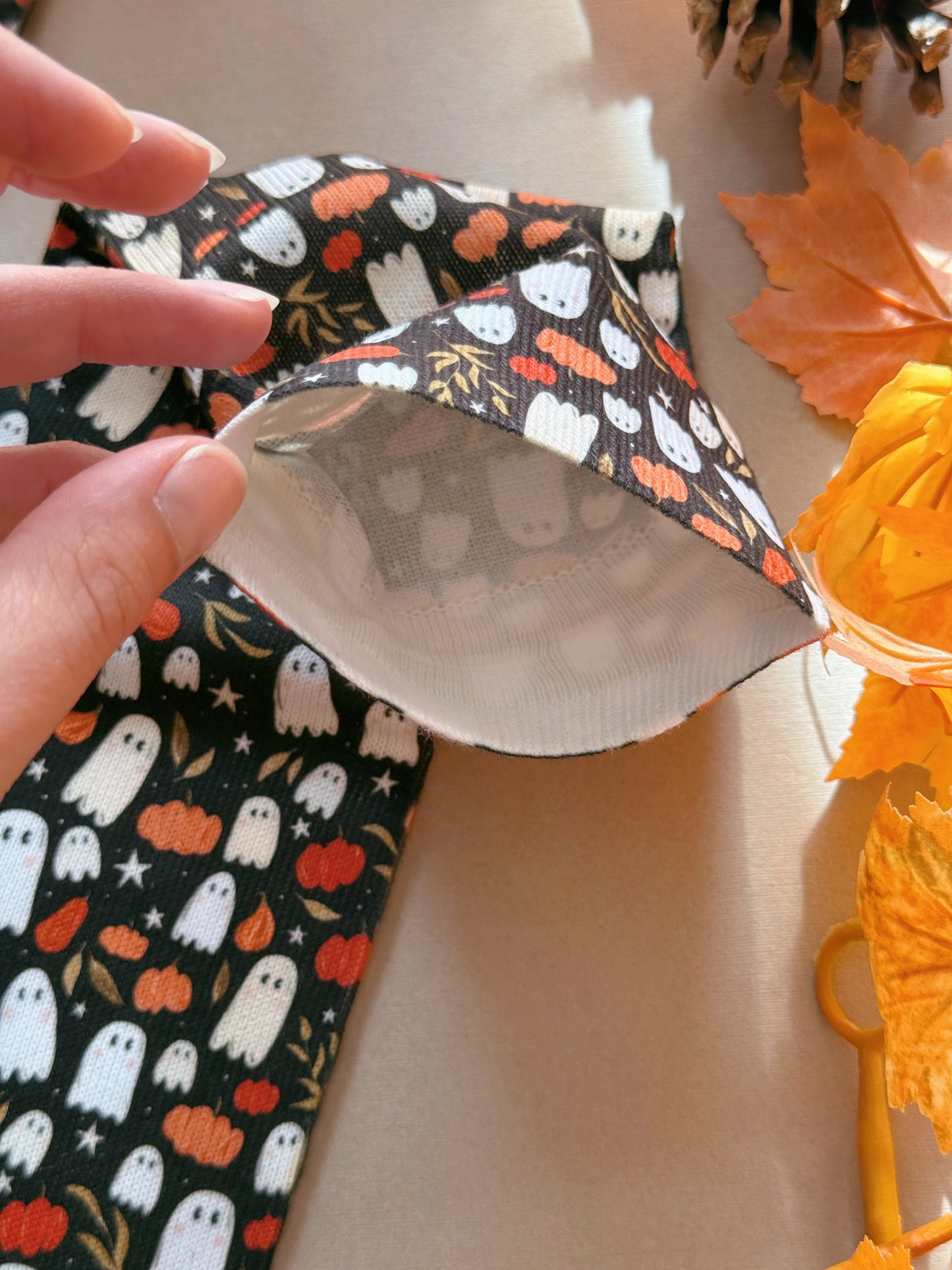 Pumpkin Ghost Sock - Black