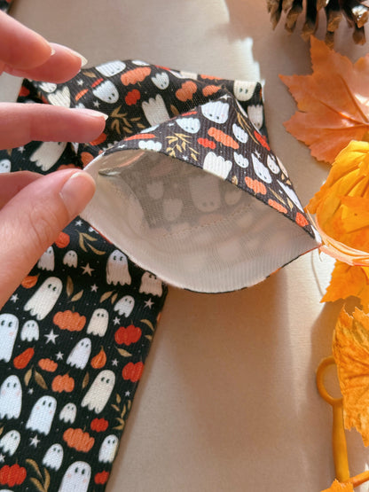 Pumpkin Ghost Sock - Black