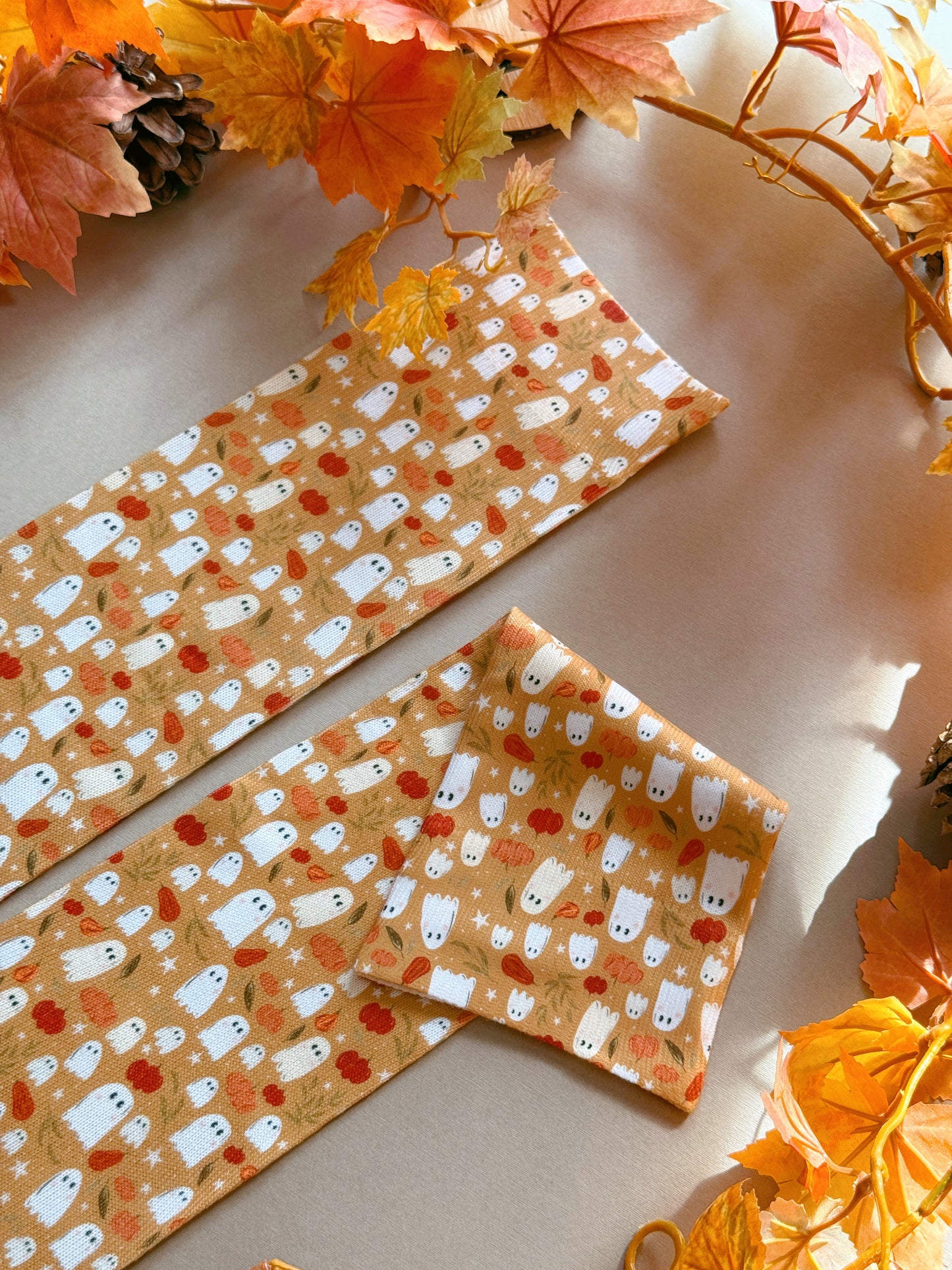 Pumpkin Ghost Sock - Mustard