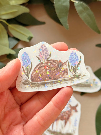Spring Deer Sticker - Holographic