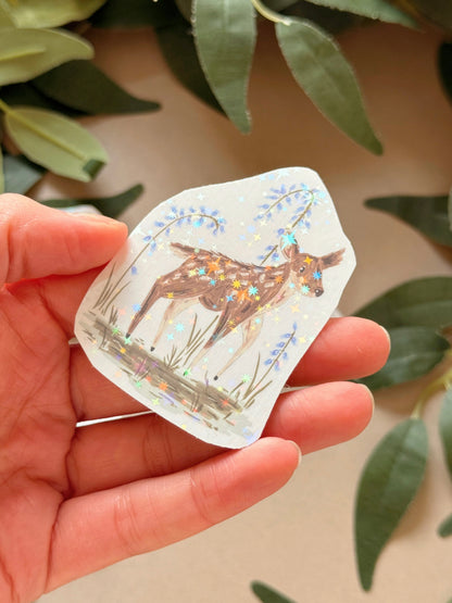 Spring Deer Sticker - Holographic