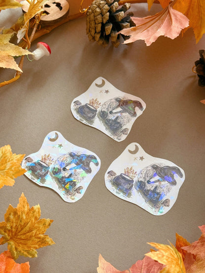 Witch Badger Sticker - Holographic