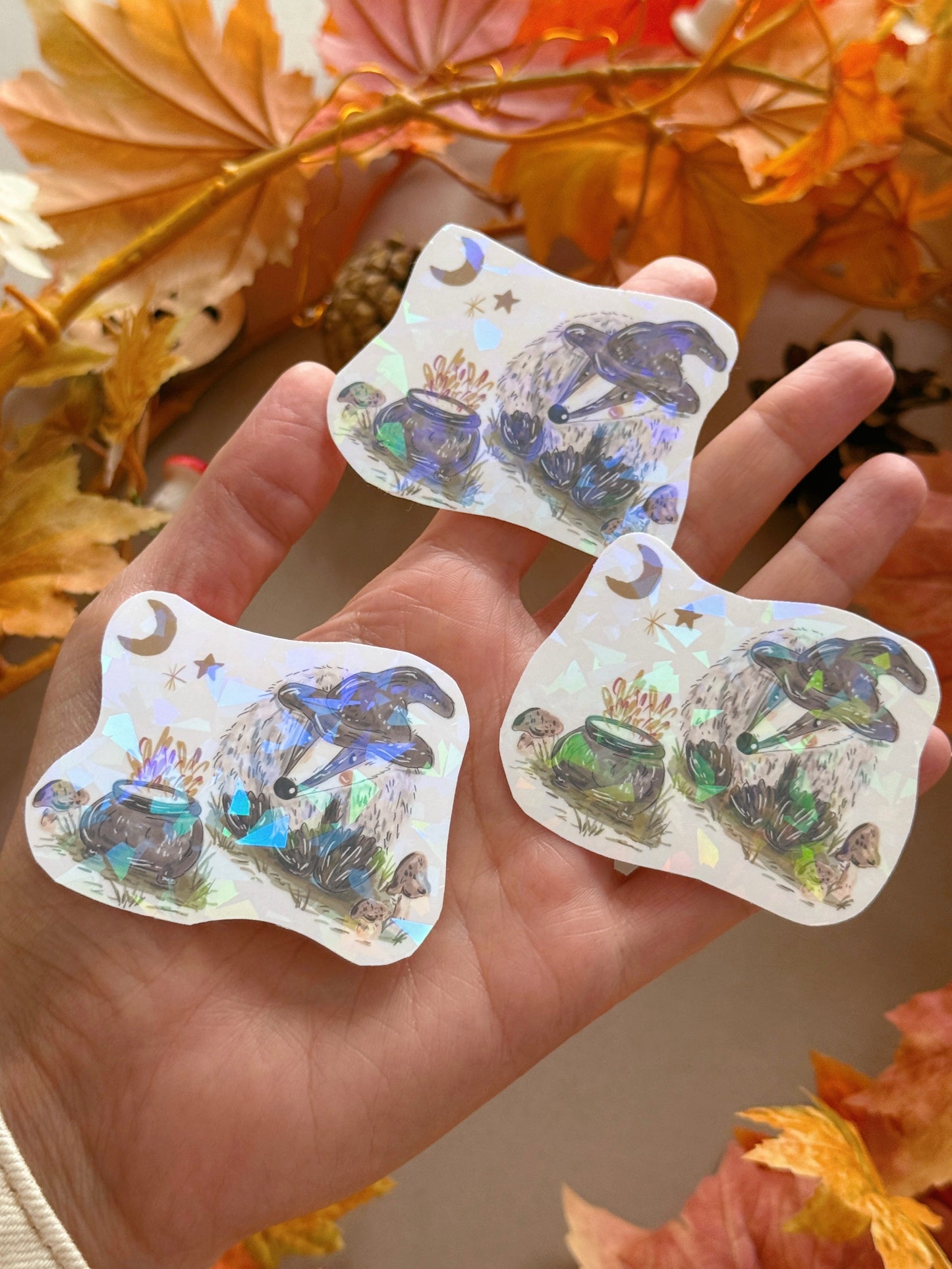 Witch Badger Sticker - Holographic