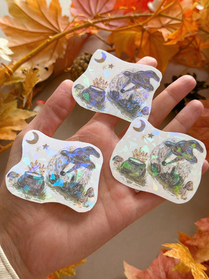 Witch Badger Sticker - Holographic