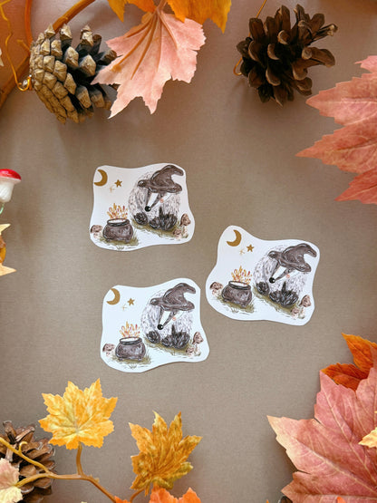 Witch Badger Sticker