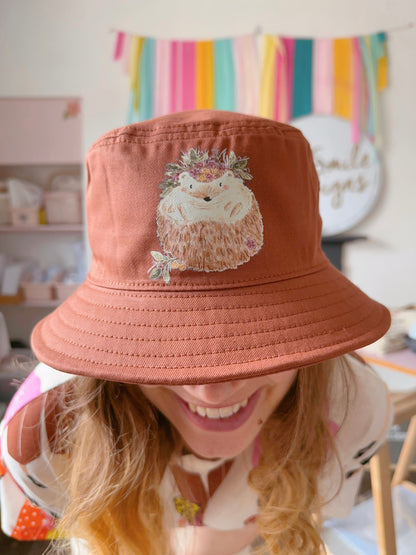 Flower Crown Hedgehog Bucket Hat
