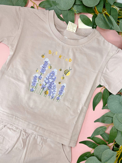 Lavender Bee Short and Tee Set