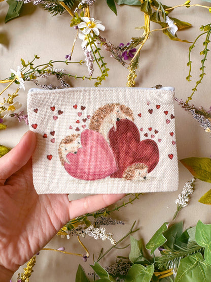 Heart Hedgehog Zip Case