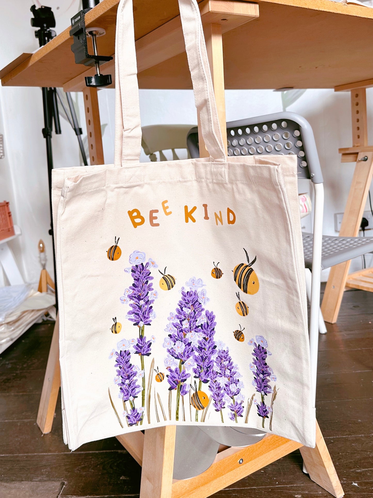 Bee Lavender Giant Tote Bag