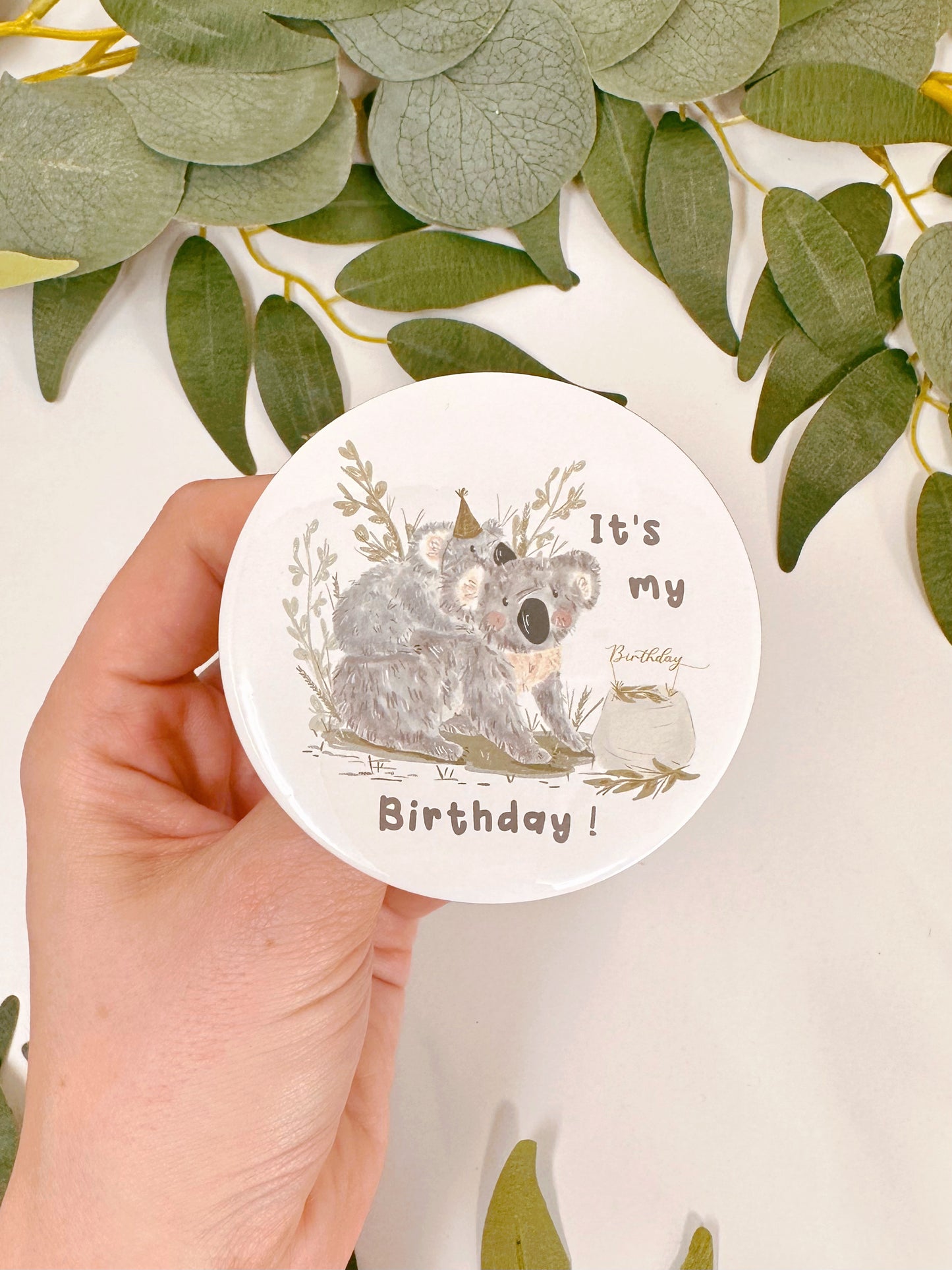 Koala Party Birthday Badge