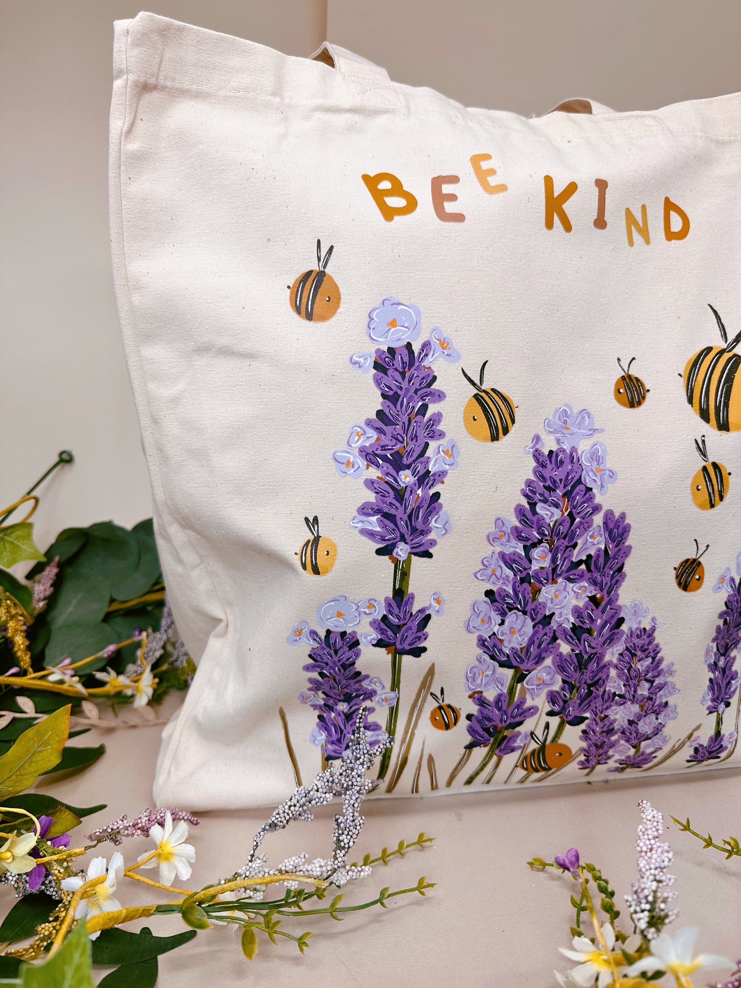 Bee Lavender Giant Tote Bag