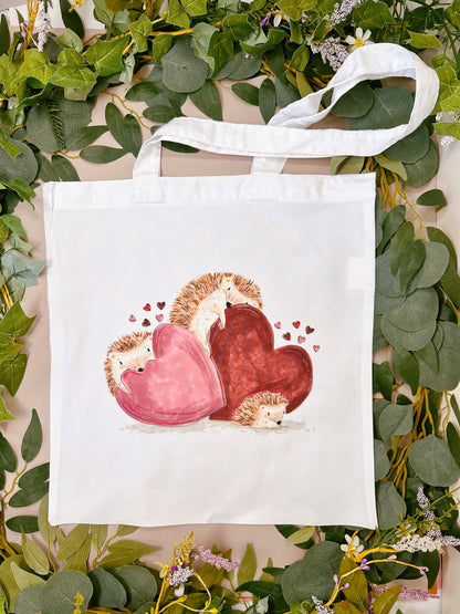 Hedgehog Heart Tote Bag