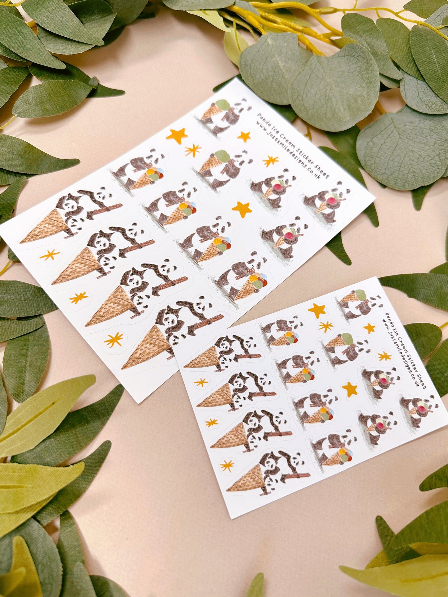 Panda Ice Cream Sticker Sheet