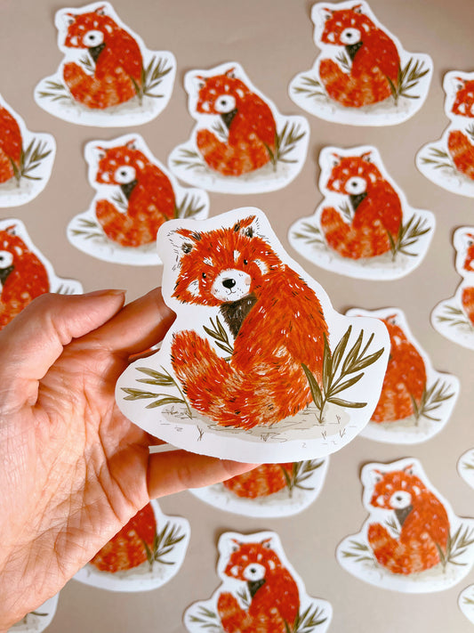 Red Panda Vinyl Waterproof Sticker