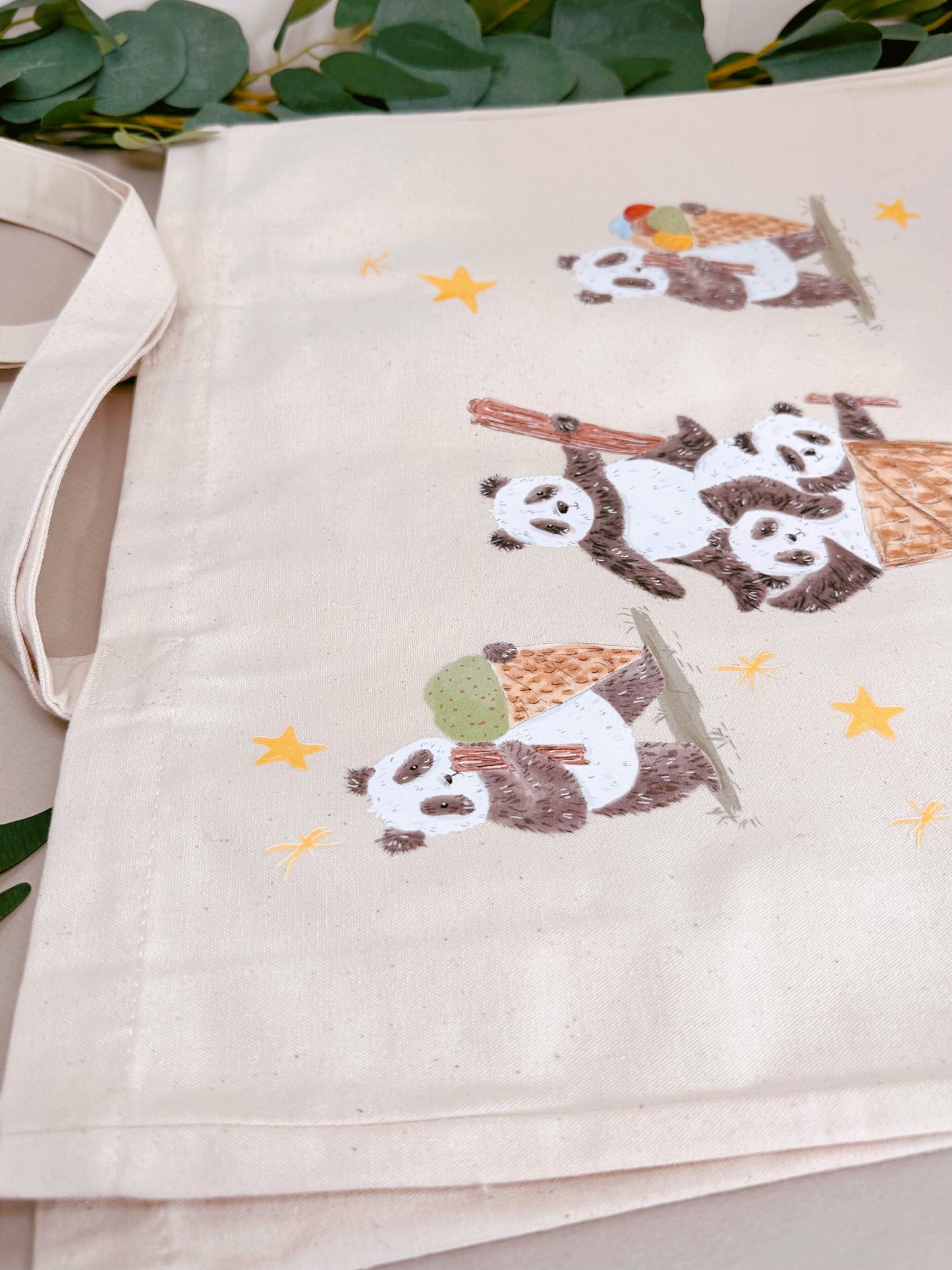 Panda Ice Cream Giant Tote Bag