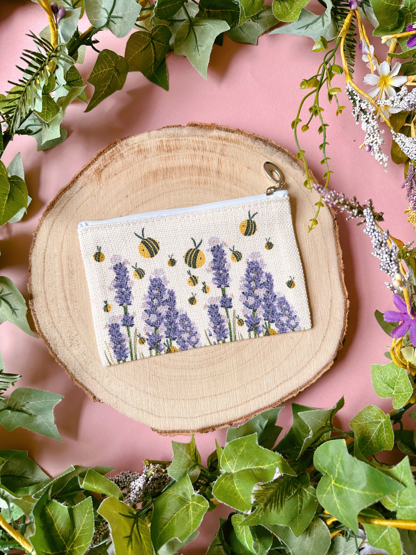 Lavender Bee Zip Case