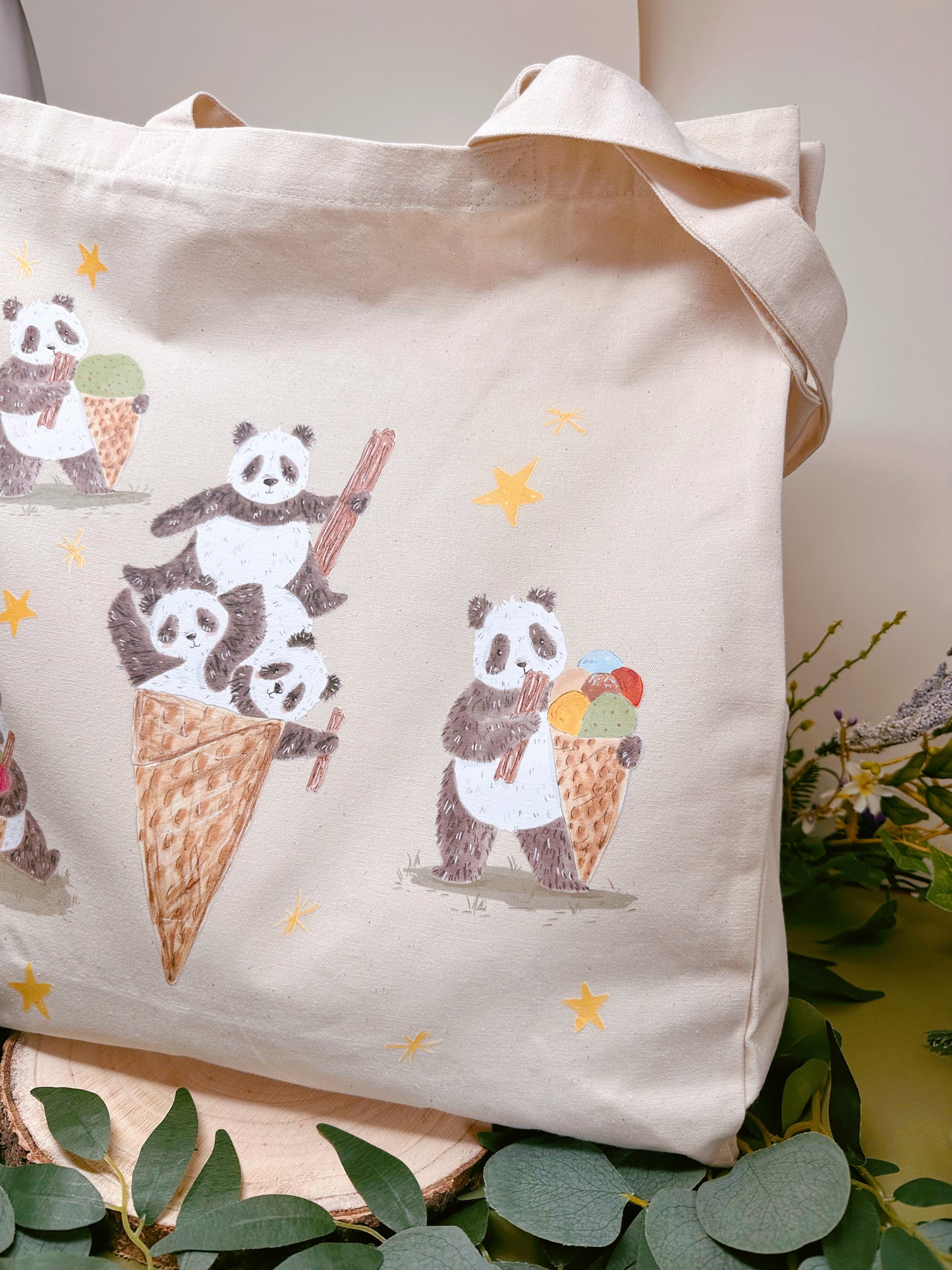 Panda Ice Cream Giant Tote Bag