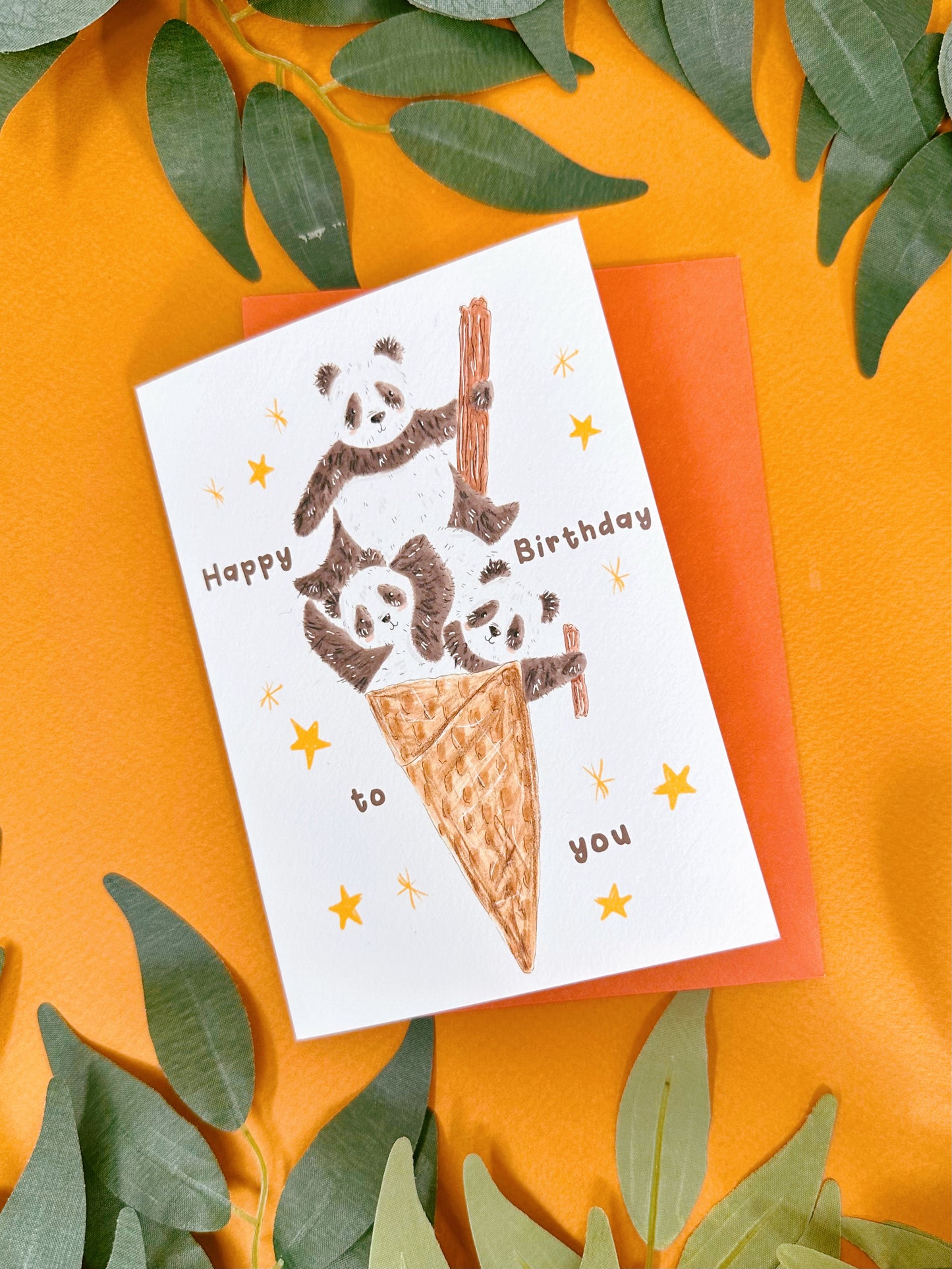 Panda Cone Birthday Card
