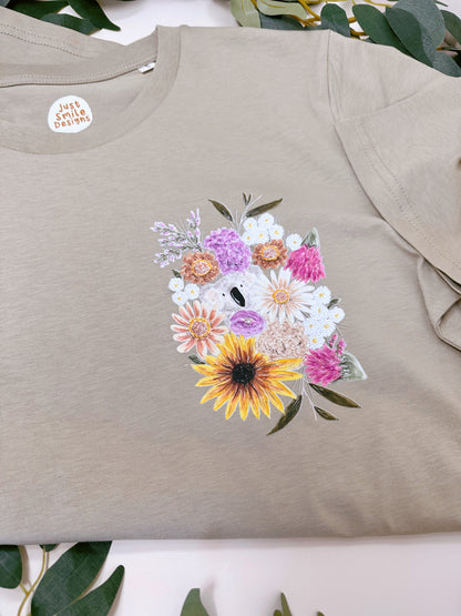 Floral Koala T-Shirt - Organic Cotton