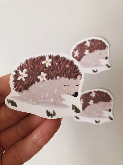 Hedgehog Floral Sticker