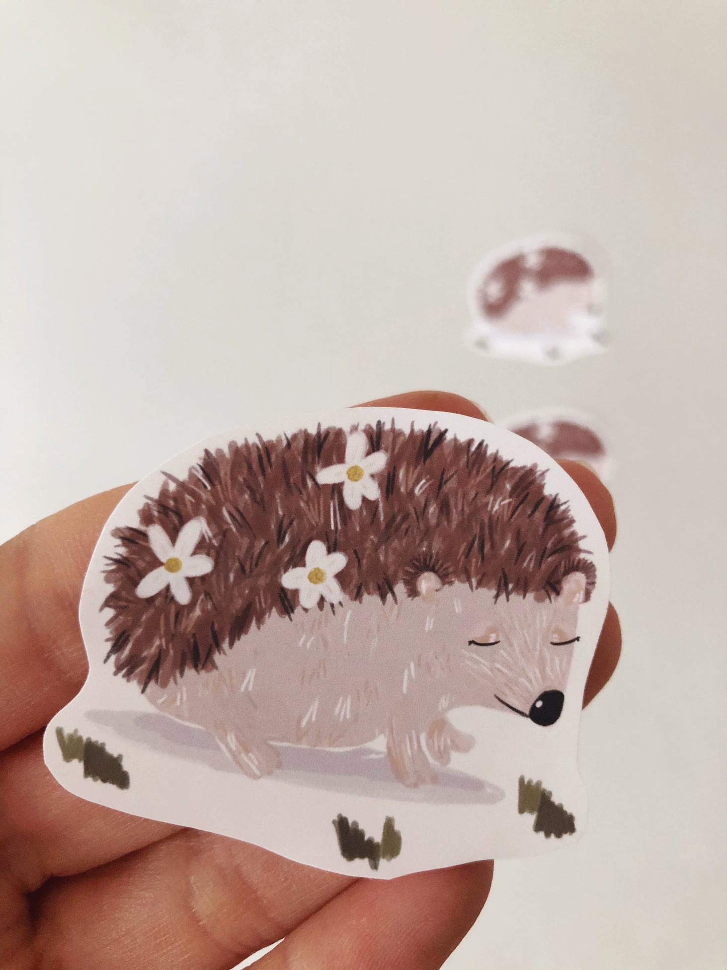 Hedgehog Floral Sticker