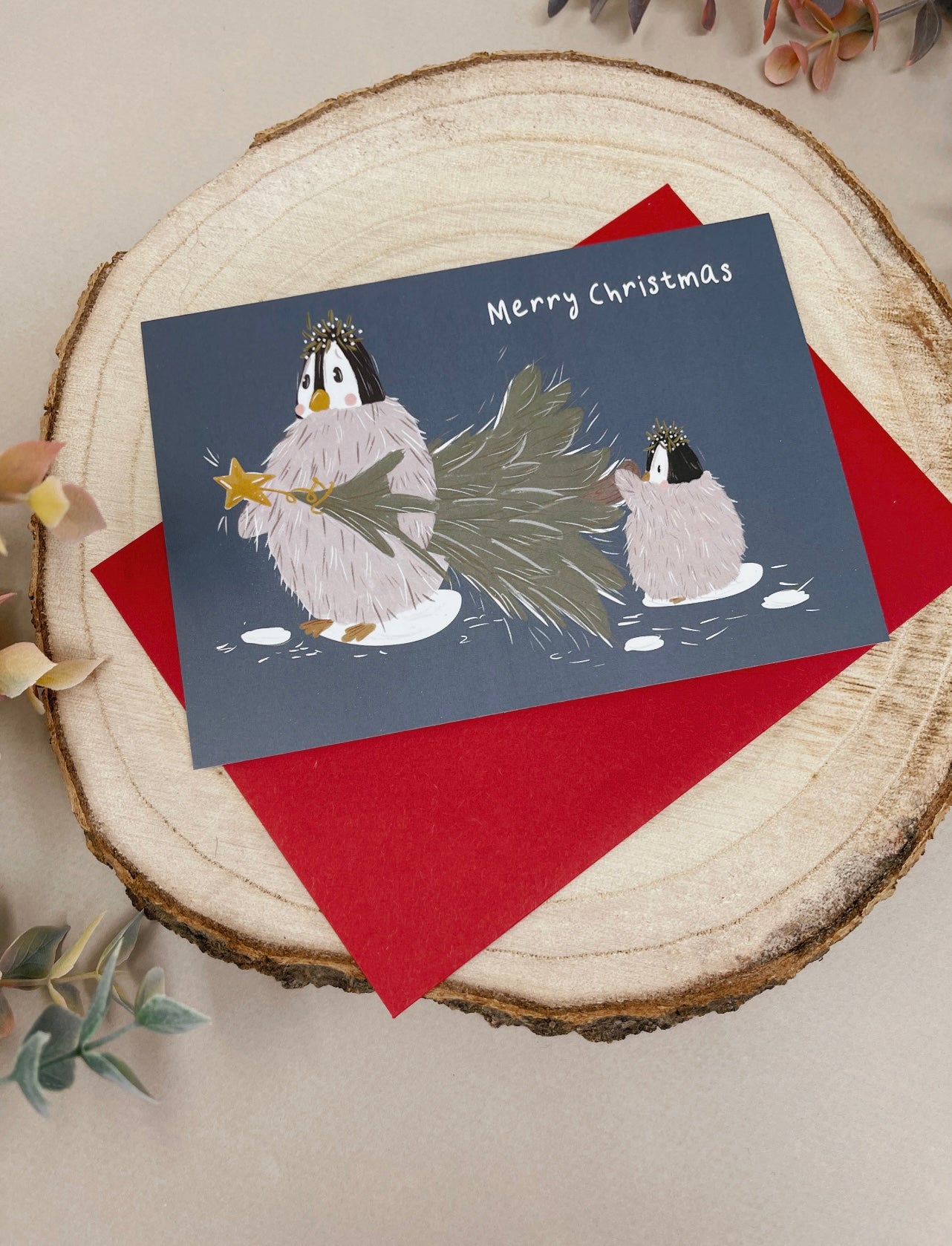 Penguin Tree Christmas Card