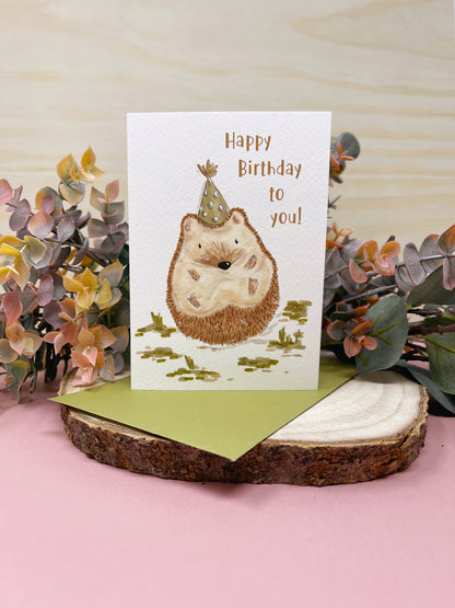 Hedgehog Birthday Card