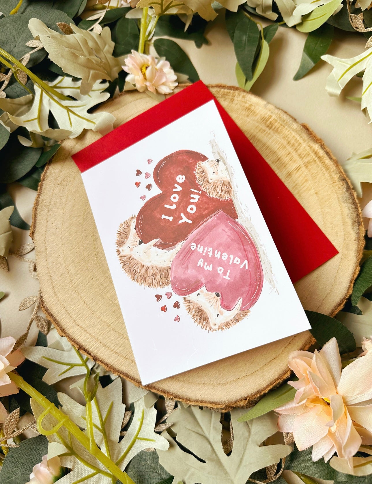 Hedgehog Valentines Card