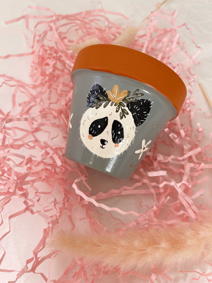 Panda Floral Plant Pot
