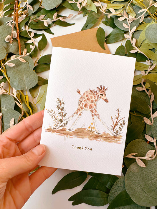 Giraffe Thank You Card