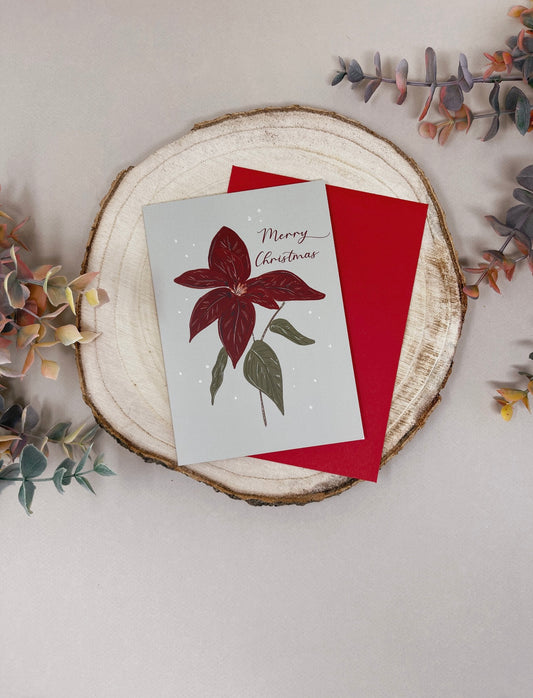 Poinsettia Christmas Card