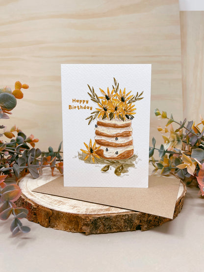 Sunflower Cake Birthday Card