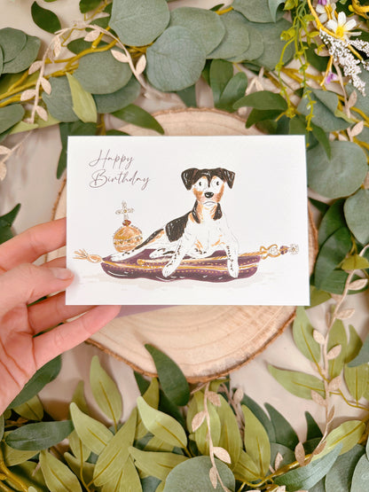 Royal Jack Russel Dog Birthday Card