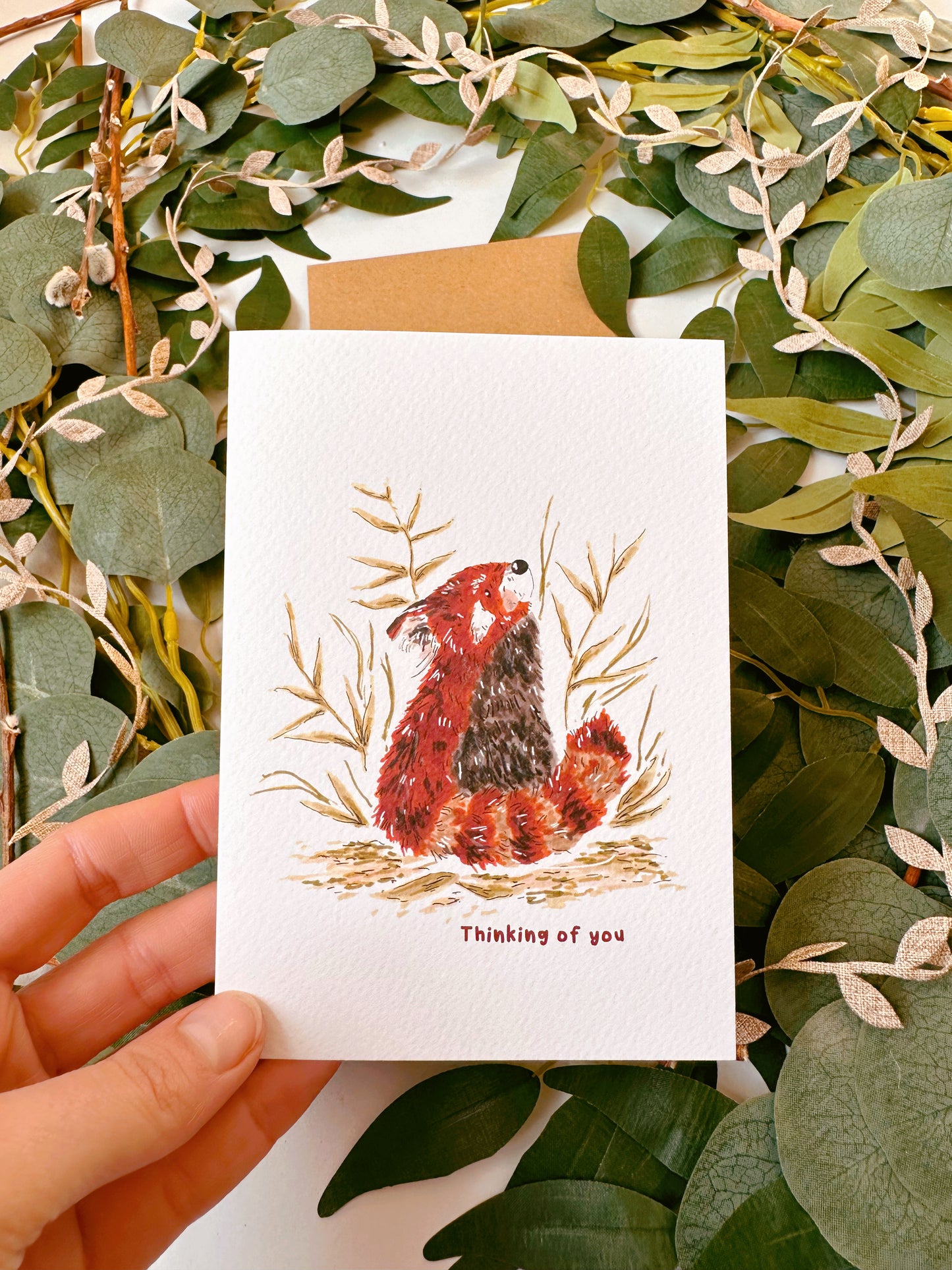 Red Panda Thinking of You Card