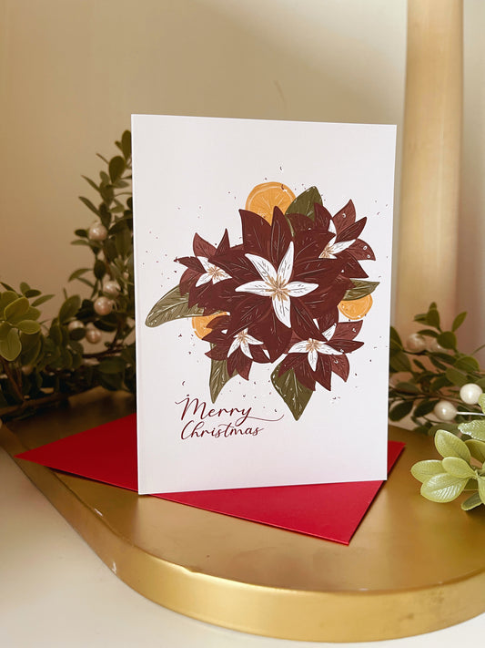 Poinsettia Christmas Card