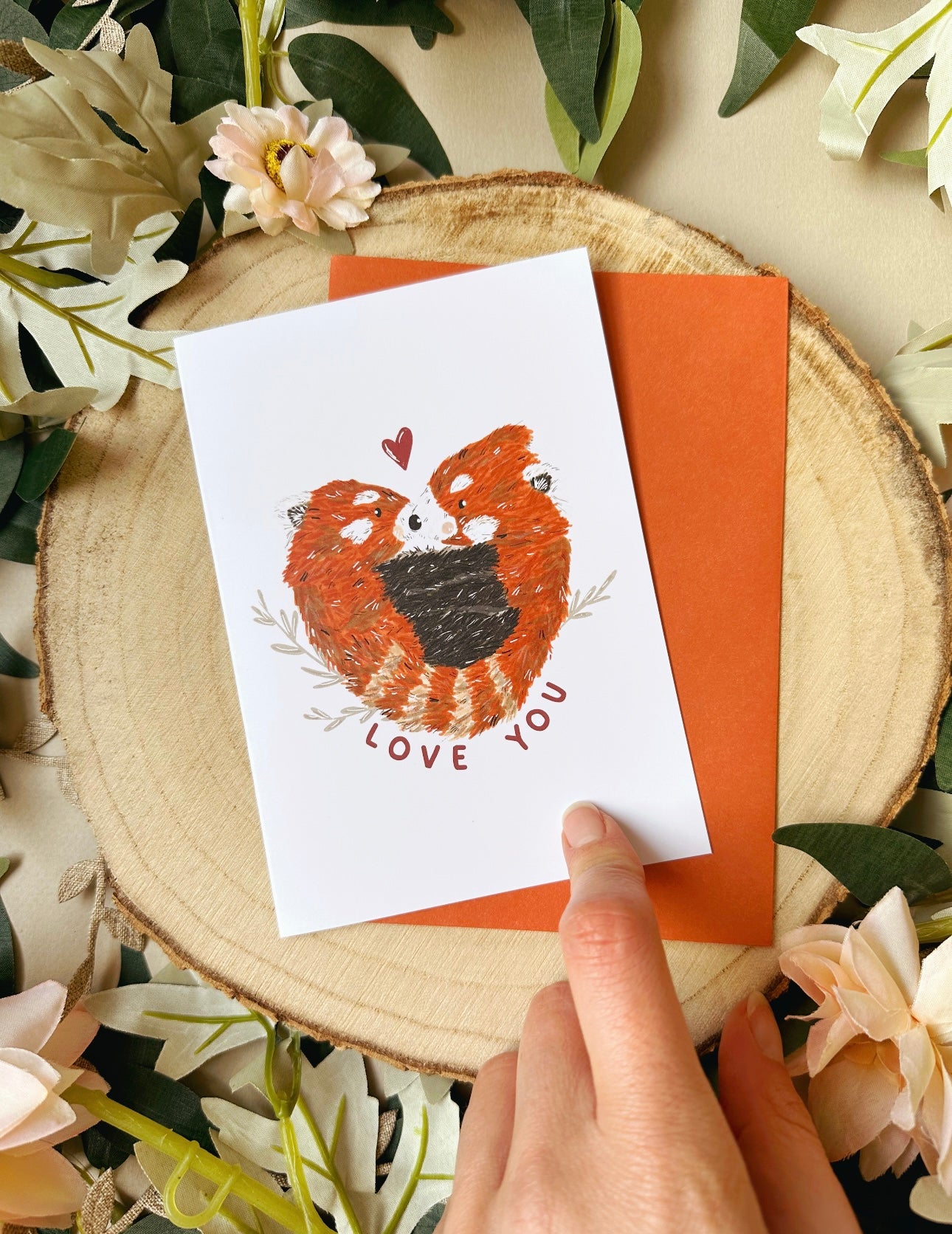 Red Panda Valentines Card