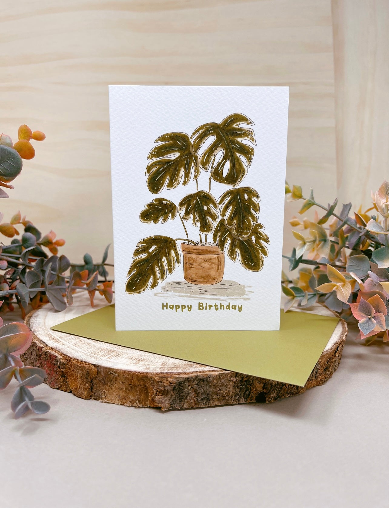 Monstera Plant Birthday Card