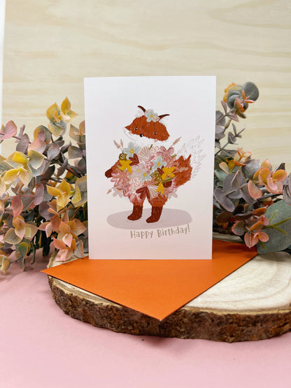 Fox Dress Birthday Card
