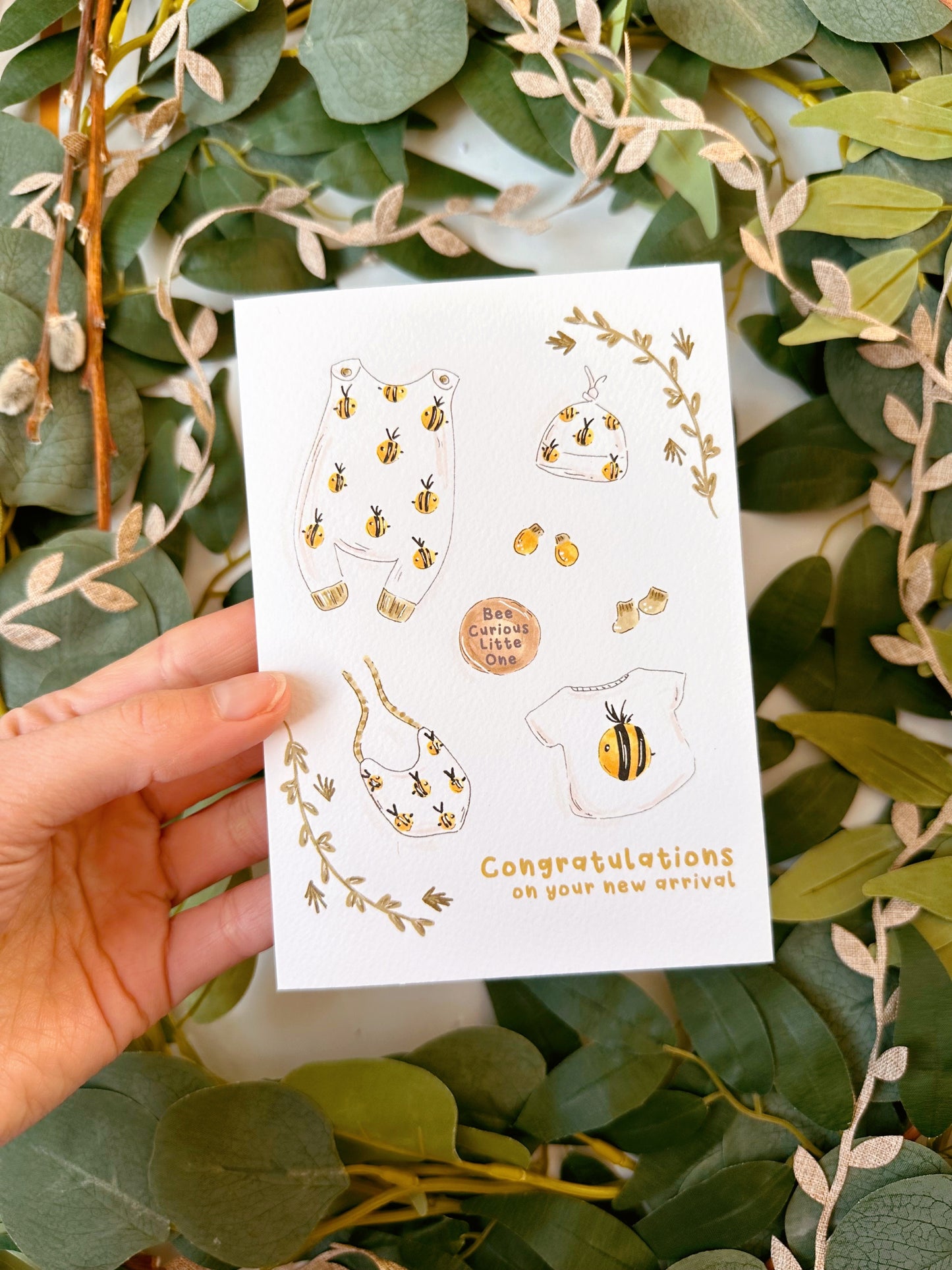Bee New Baby Card